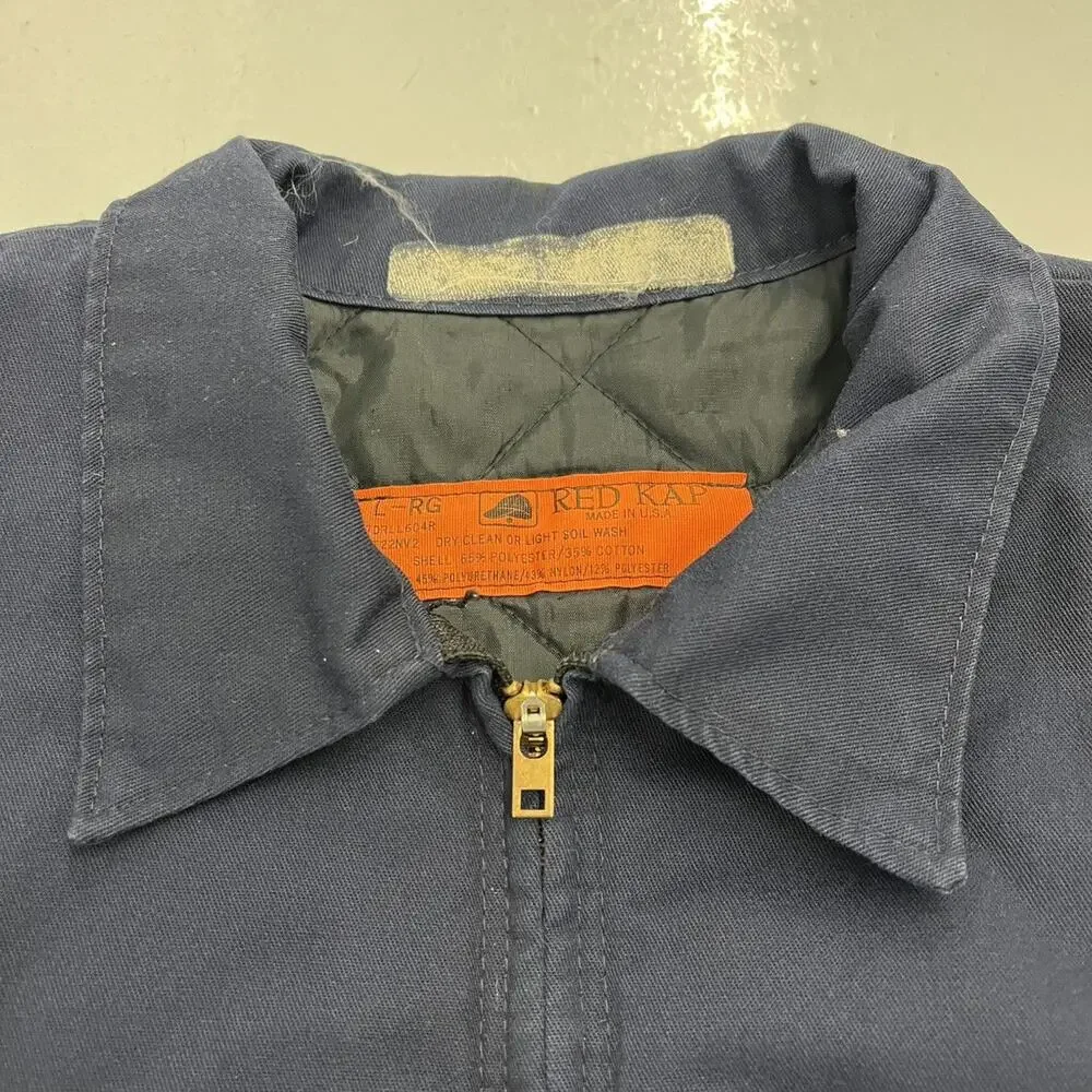 Vintage 70s Red Kap Blue Canvas Workwear Mechanics Jacket